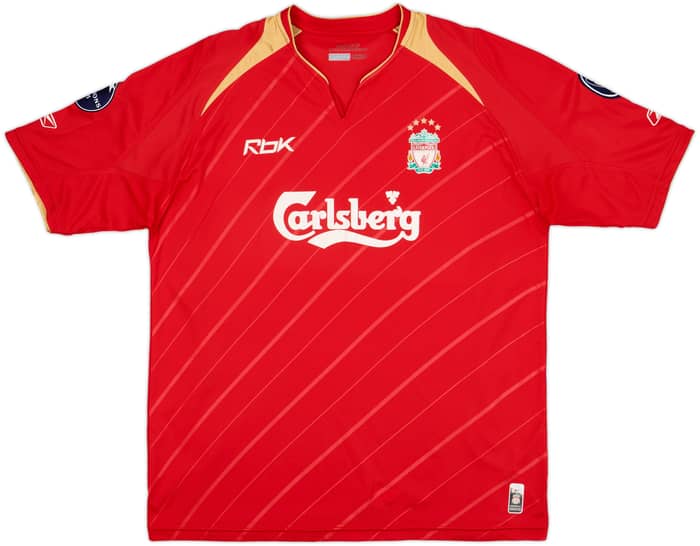 2005-06 Liverpool CL Home Shirt Gerrard #8 - 7/10 - (L)