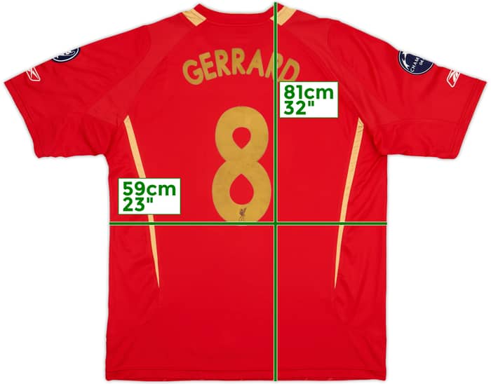 2005-06 Liverpool CL Home Shirt Gerrard #8 - 7/10 - (L)