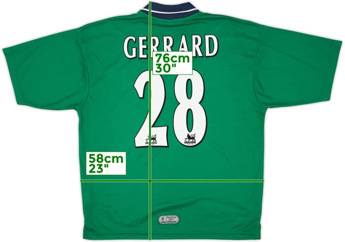 1999-00 Liverpool Away Shirt Gerrard #28 - 8/10 - (L)