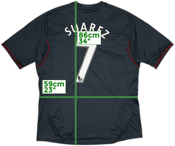 2011-12 Liverpool Away Shirt Suarez #7 - 8/10 - (XL)