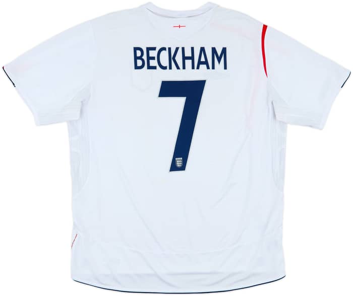 2005-07 England Home Shirt Beckham #7 - 6/10 - (XXL)