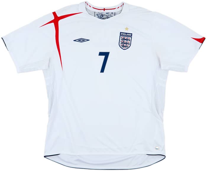 2005-07 England Home Shirt Beckham #7 - 6/10 - (XXL)