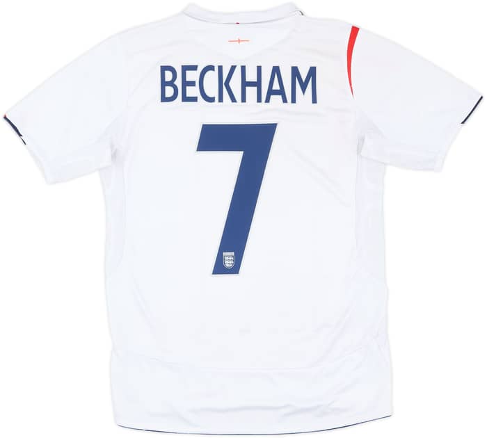 2005-07 England Home Shirt Beckham #7 - 5/10 - (S)