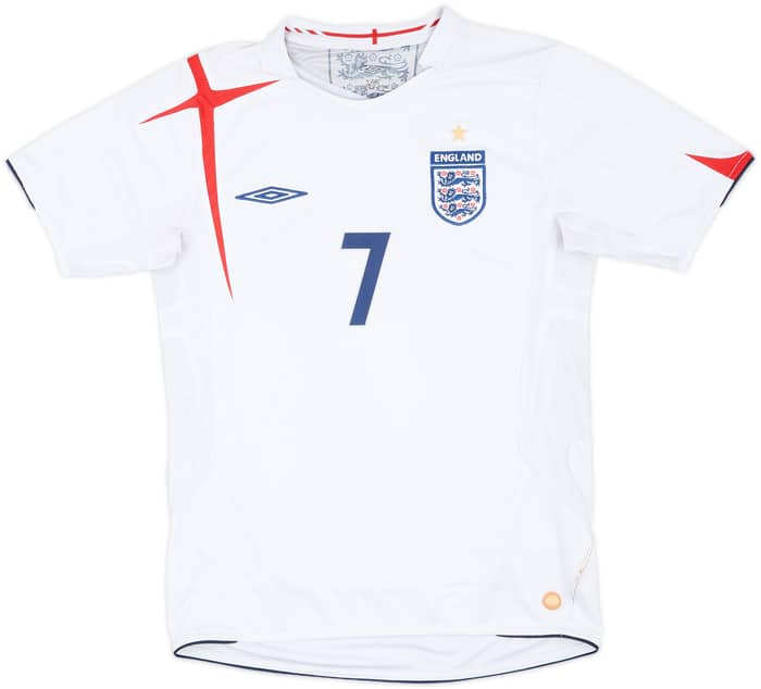 2005-07 England Home Shirt Beckham #7 - 5/10 - (S)