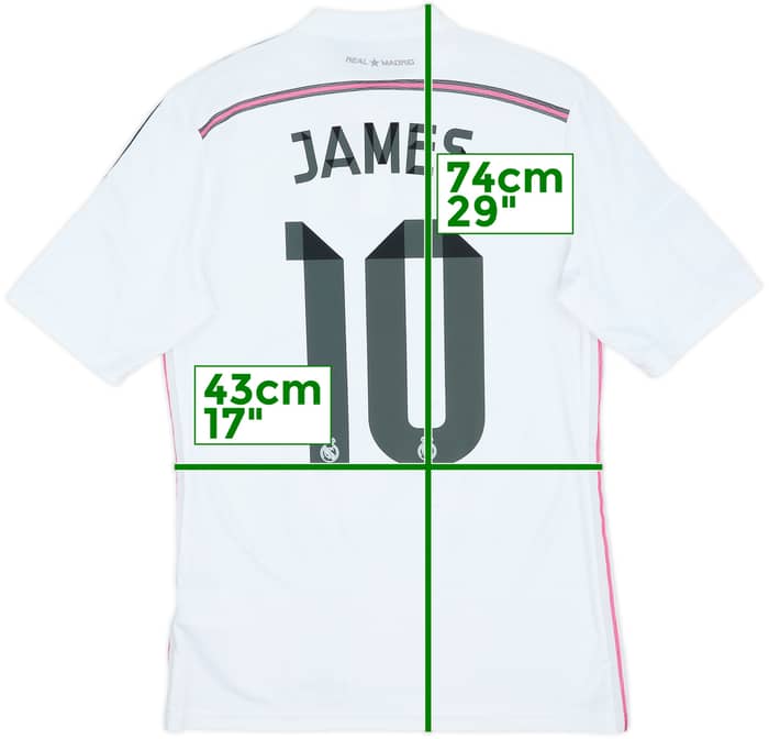 2014-15 Real Madrid Home Shirt James #10 - 7/10 - (S)