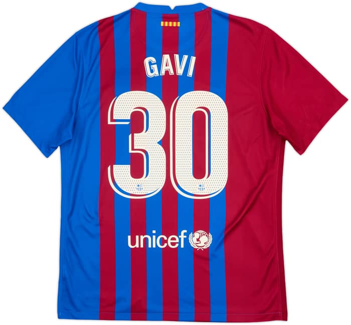 2021-22 Barcelona Home Shirt Gavi #30 - 9/10 - (L)