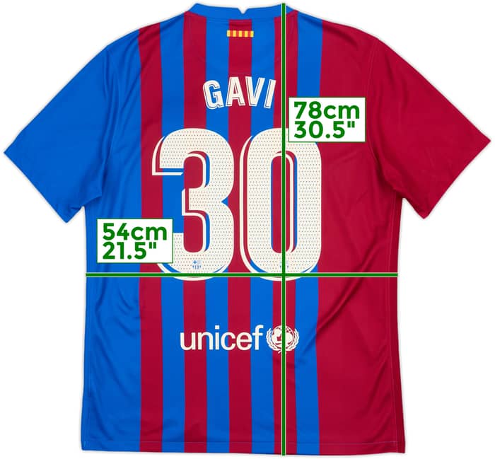 2021-22 Barcelona Home Shirt Gavi #30 - 9/10 - (L)