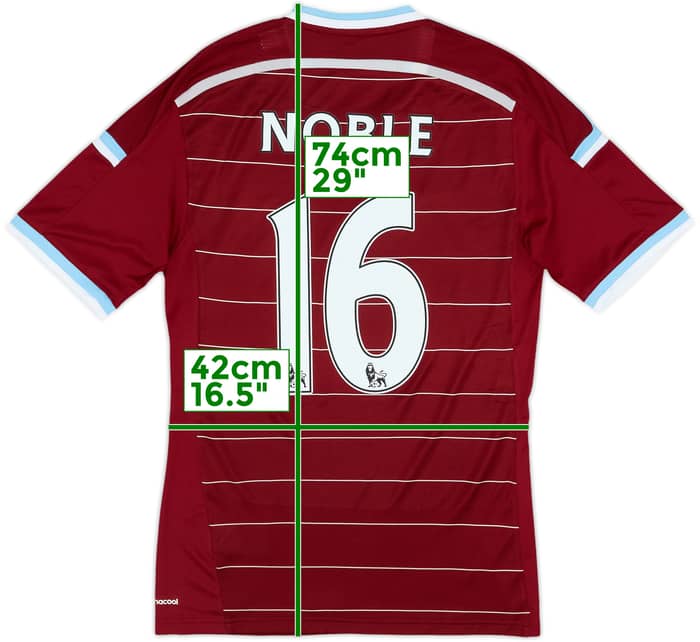 2014-15 West Ham Home Shirt Noble #16 - 9/10 - (M)