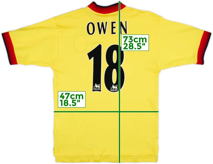 1997-99 Liverpool Away Shirt Owen #18 - 8/10 - (S)
