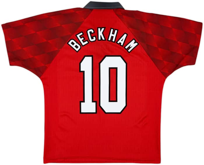 1996-98 Manchester United Home Shirt Beckham #10 - 8/10 - (M)