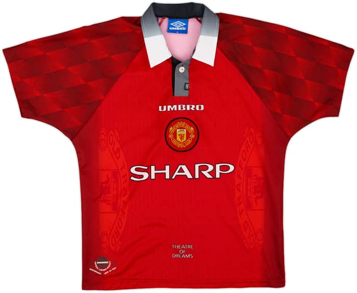 1996-98 Manchester United Home Shirt Beckham #10 - 8/10 - (M)