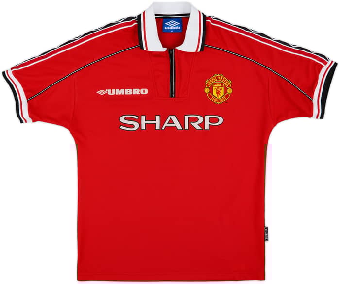 1998-00 Manchester United Home Shirt Cole #9 - 8/10 - (M)
