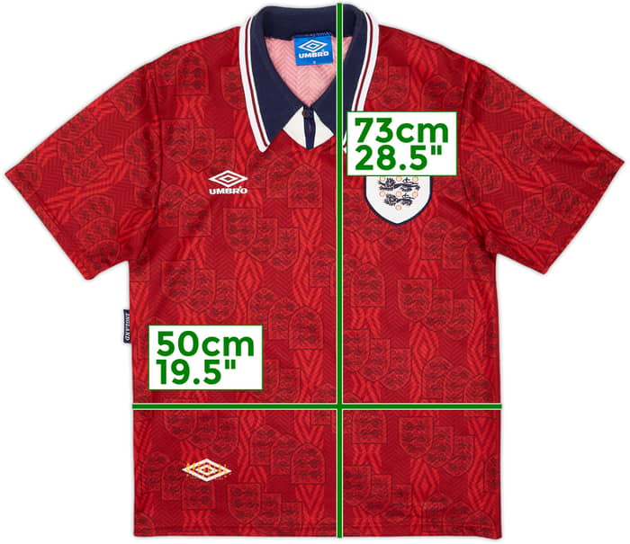 1993-95 England Away Shirt #8 - 9/10 - (M)