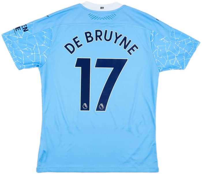 2020-21 Manchester City Authentic Home Shirt De Bruyne #17 - 9/10 - (L)