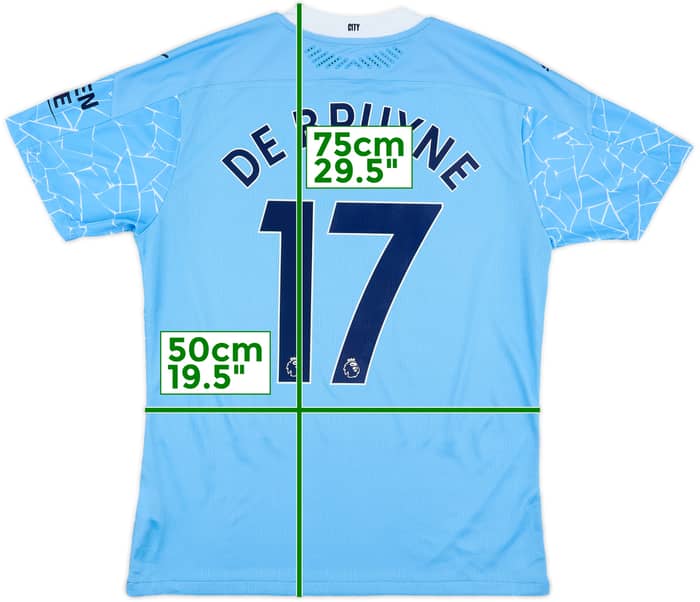 2020-21 Manchester City Authentic Home Shirt De Bruyne #17 - 9/10 - (L)