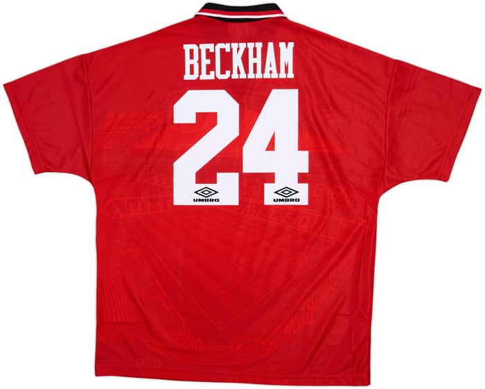 1994-96 Manchester United Home Shirt Beckham #24 - 7/10 - (XL)