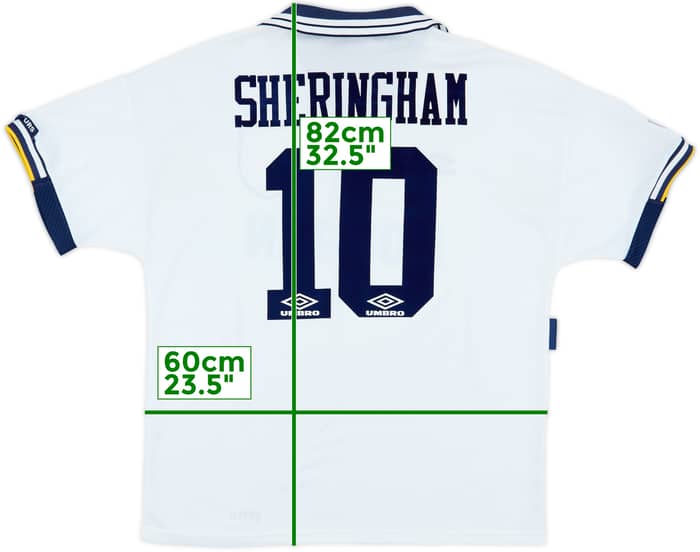 1993-95 Tottenham Home Shirt Sheringham #10 - 8/10 - (XL)