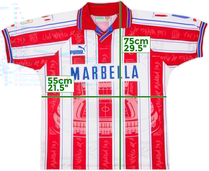 1996-97 Atletico Madrid Home Shirt - 8/10 - (M)