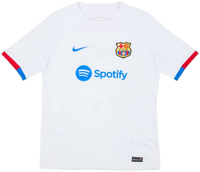 2023-24 Barcelona Away Shirt Lewandowski #9 - 7/10 - (XL.Boys)