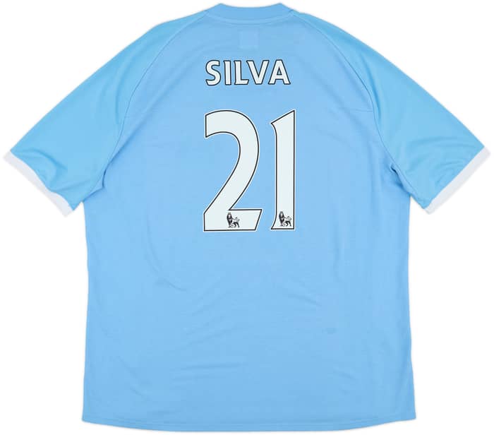 2010-11 Manchester City Home Shirt Silva #21 - 6/10 - (XL)