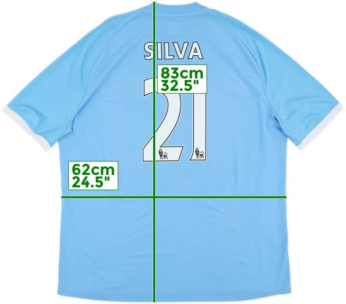 2010-11 Manchester City Home Shirt Silva #21 - 6/10 - (XL)