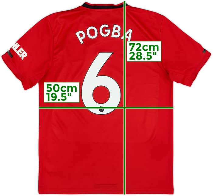 2019-20 Manchester United Home Shirt Pogba #6 - 8/10 - (M)