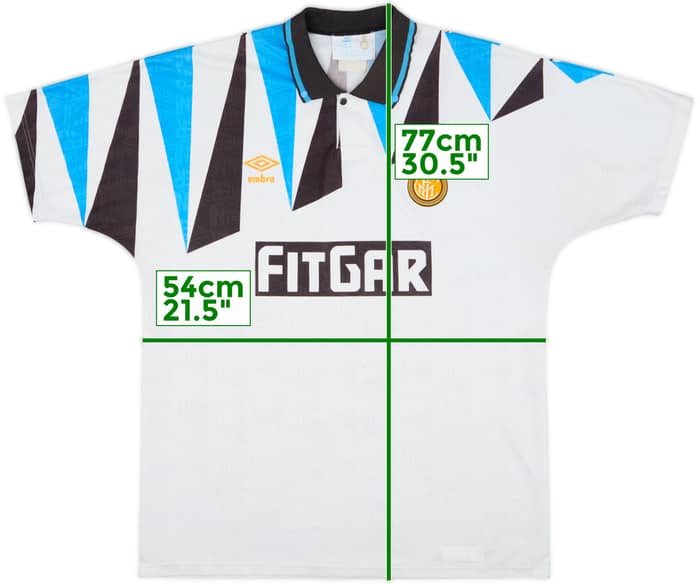1991-92 Inter Milan Away Shirt - 9/10 - (L)