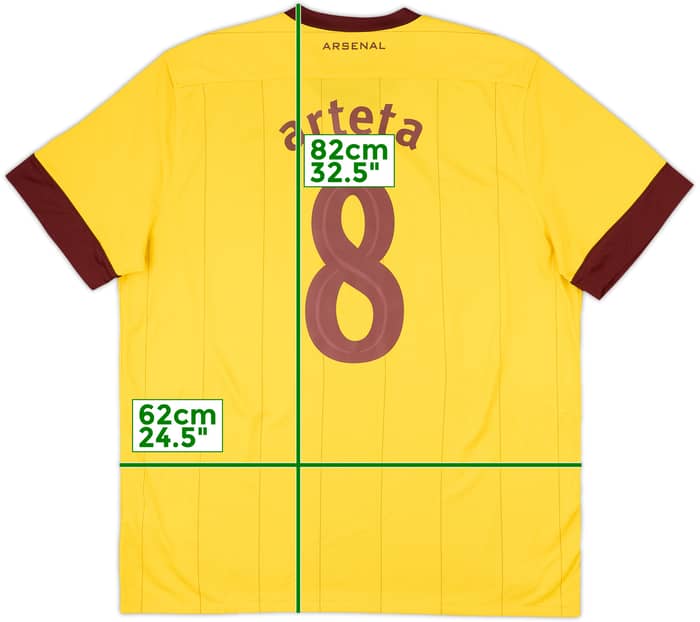 2010-13 Arsenal Away Shirt Arteta #8 - 8/10 - (XL)