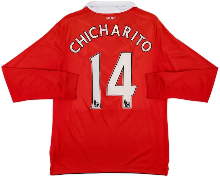 2010-11 Manchester United Home L/S Shirt Chicharito #14 - 6/10 - (L)