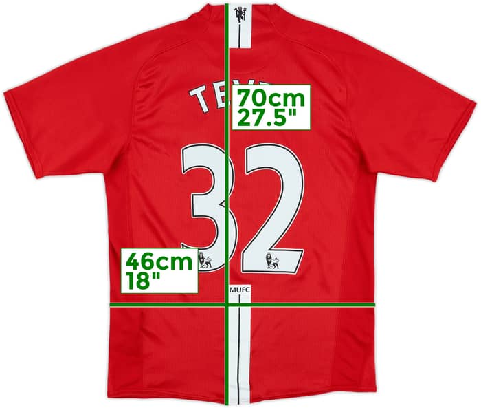 2007-09 Manchester United Home Shirt Tevez #32 - 6/10 - (S)