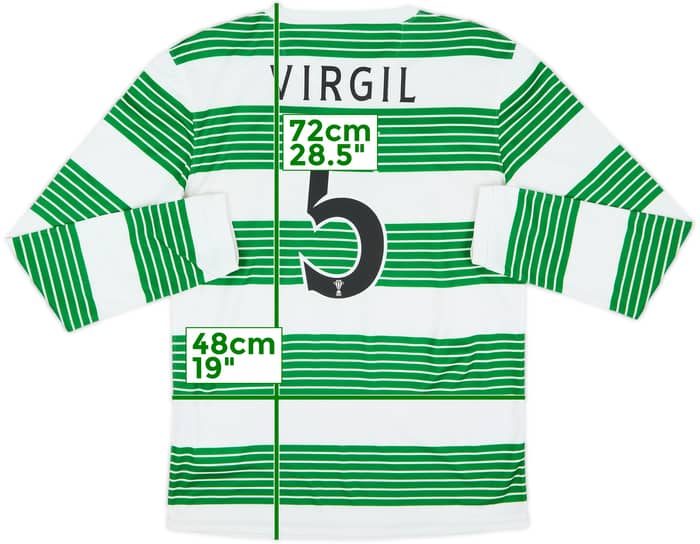 2013-15 Celtic Home L/S Shirt Virgil #5 - 10/10 - (S)