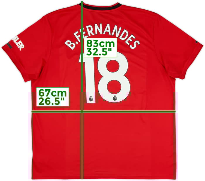 2019-20 Manchester United Home Shirt B.Fernandes #18 - 6/10 - (XXL)