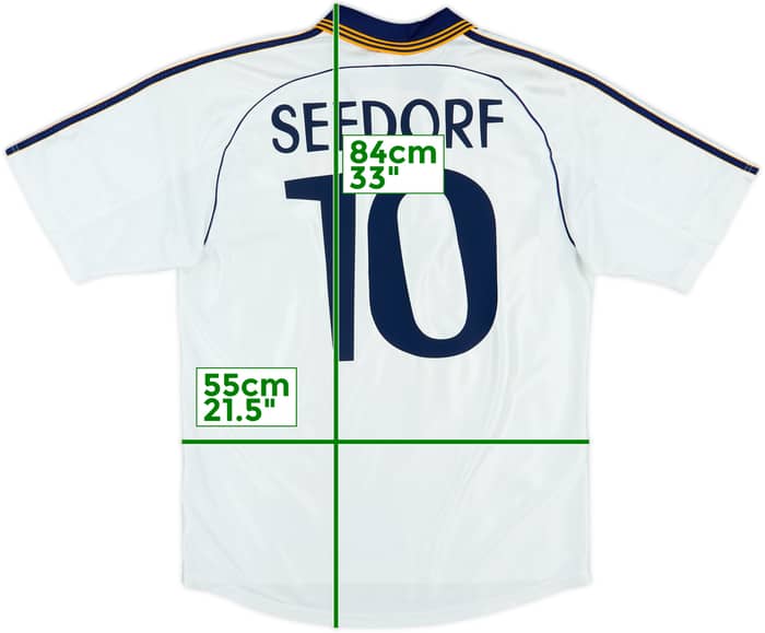 1998-00 Real Madrid Home Shirt Seedorf #10 - 8/10 - (L)