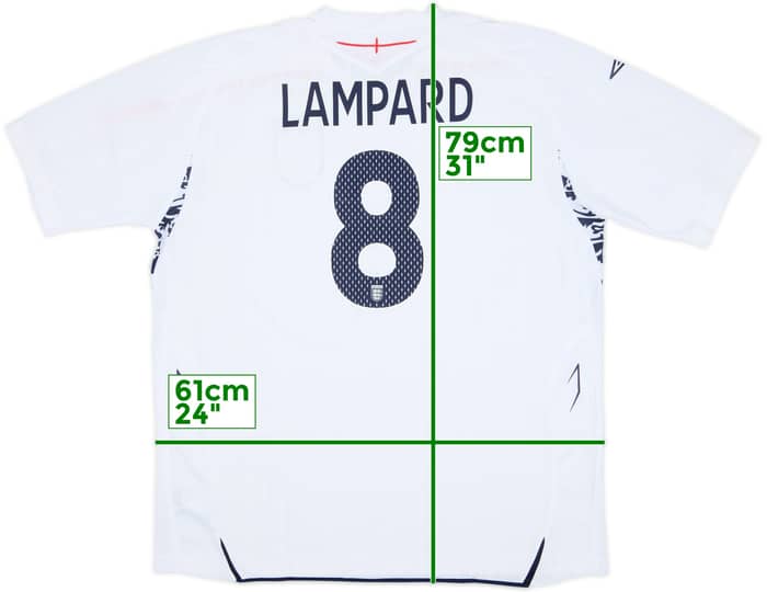 2007-09 England Home Shirt Lampard #8 (XXL)