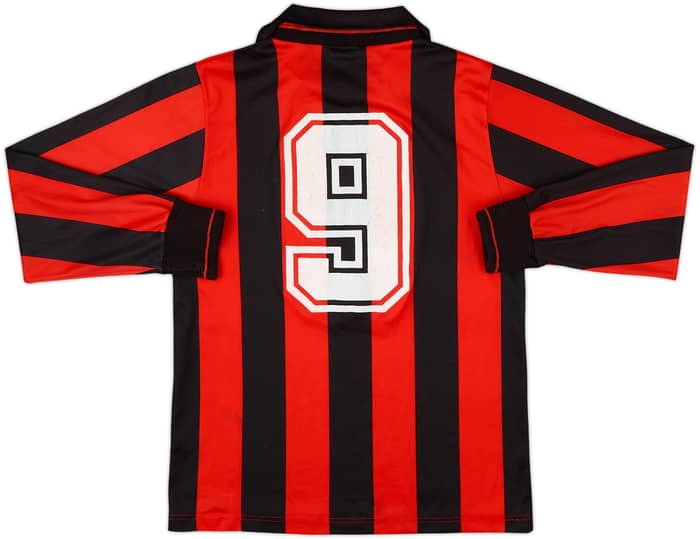 1992-93 AC Milan Home L/S Shirt #9 - 6/10 - (XS)