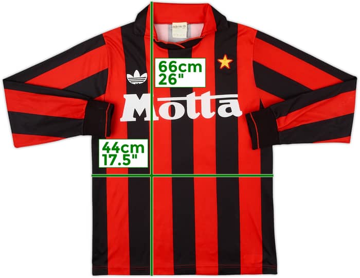 1992-93 AC Milan Home L/S Shirt #9 - 6/10 - (XS)