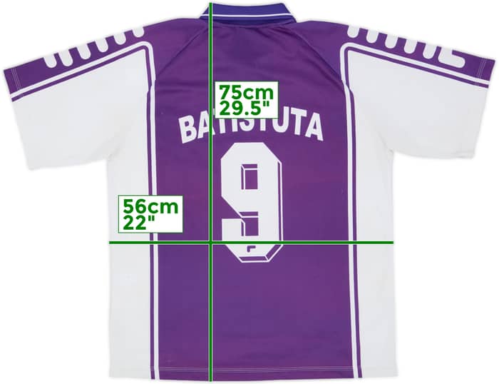 1999-00 Fiorentina Home Shirt Batistuta #9 - 6/10 - (L)