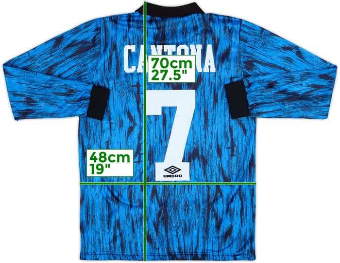 1992-93 Manchester United Away L/S Shirt Cantona #7 - 8/10 - (S)