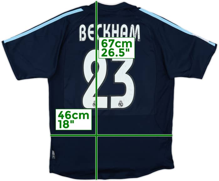 2003-04 Real Madrid Away Shirt Beckham #23 - 7/10 - (XL.Boys)