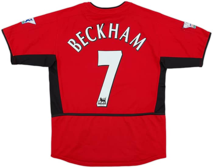 2002-04 Manchester United Home Shirt Beckham #7 - 4/10 - (L.Boys)