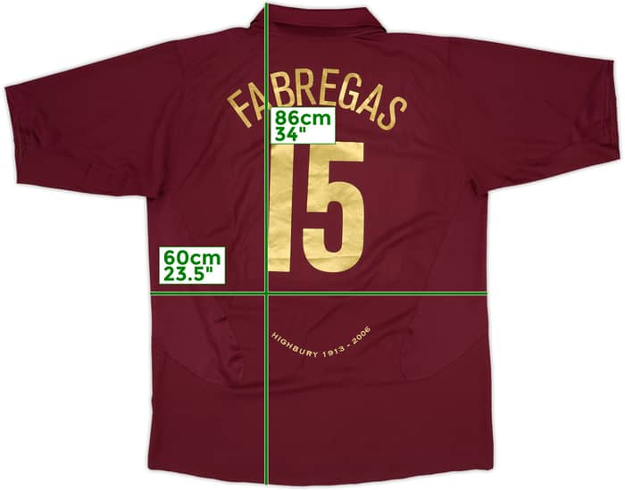 2005-06 Arsenal Home Shirt Fabregas #15 - 8/10 - (XL)