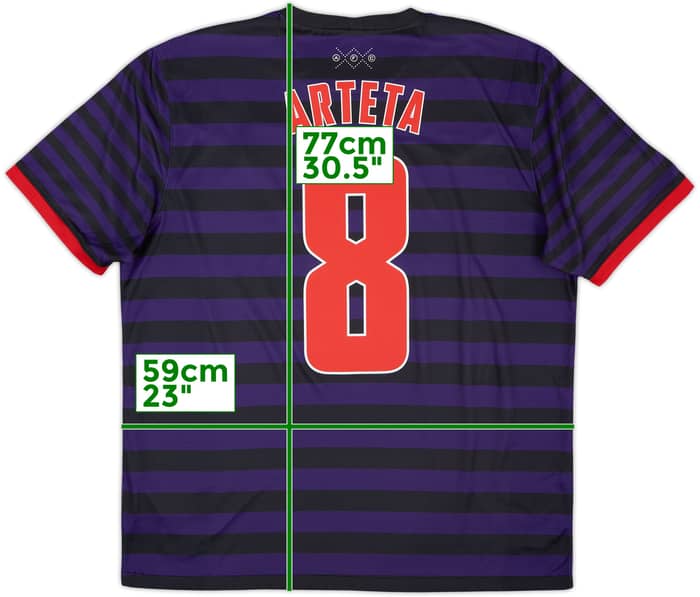 2012-13 Arsenal Away Shirt Arteta #8 - 8/10 - (XL)