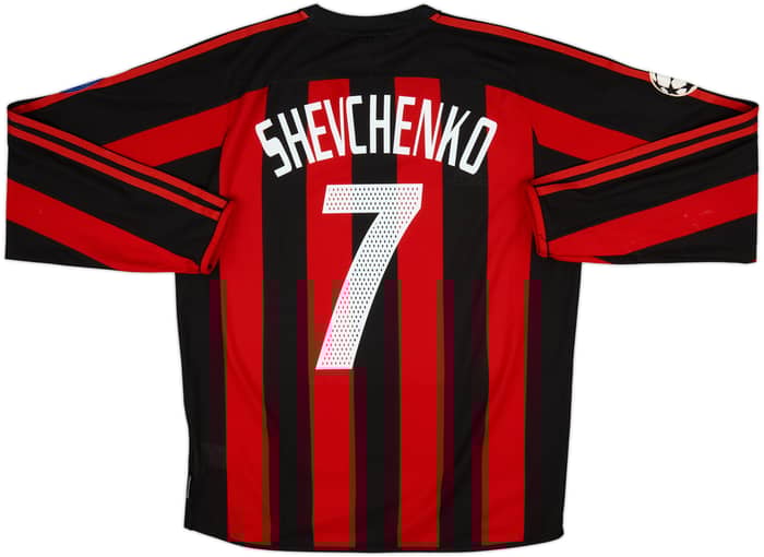 2003-04 AC Milan Home L/S Shirt Shevchenko #7 - 6/10 - (M)
