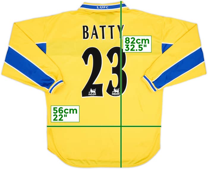 1999-00 Leeds United Third L/S Shirt Batty #23 - 8/10 - (L)