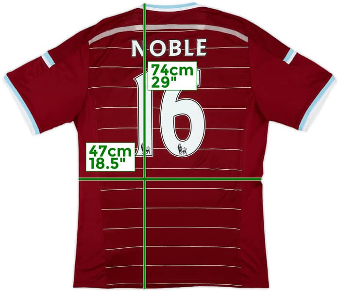 2014-15 West Ham Home Shirt Noble #16 - 8/10 - (M)