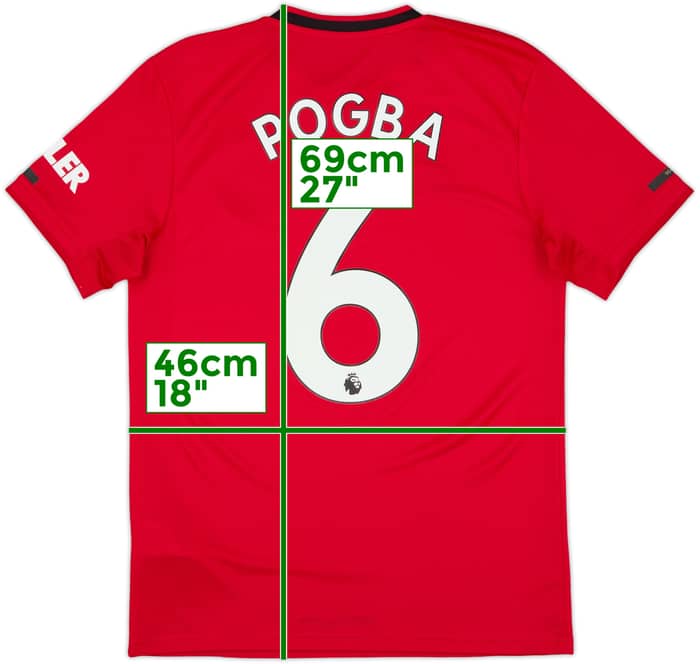 2019-20 Manchester United Home Shirt Pogba #6 - 7/10 - (S)