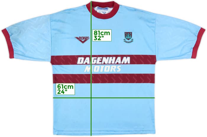 1993-95 West Ham Away Shirt - 9/10 - (XL)