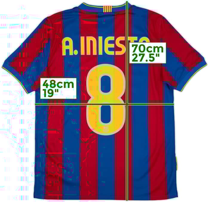 2009-10 Barcelona Home Shirt A.Iniesta #8 - 6/10 - (S)
