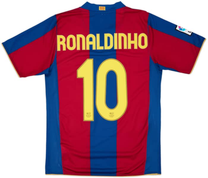 2007-08 Barcelona Home Shirt Ronaldinho #10 - 8/10 - (S)