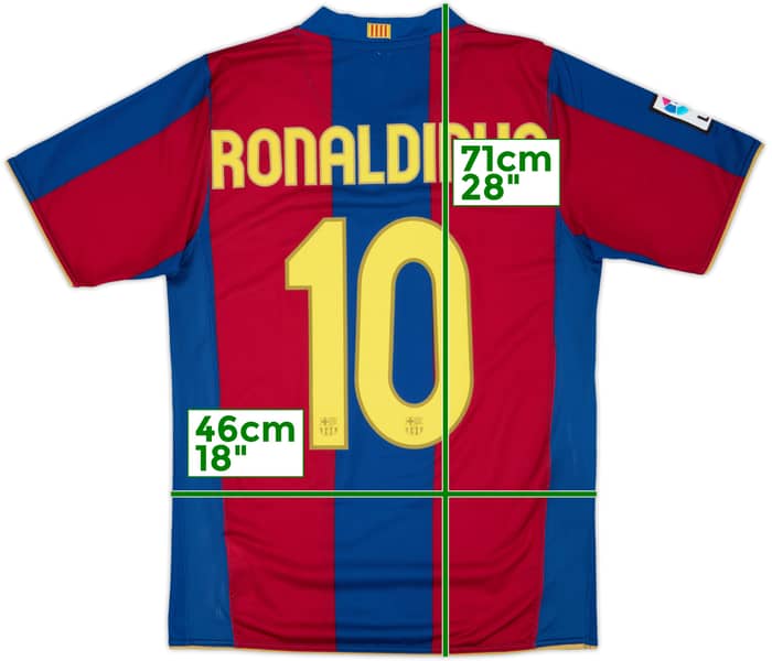 2007-08 Barcelona Home Shirt Ronaldinho #10 - 8/10 - (S)